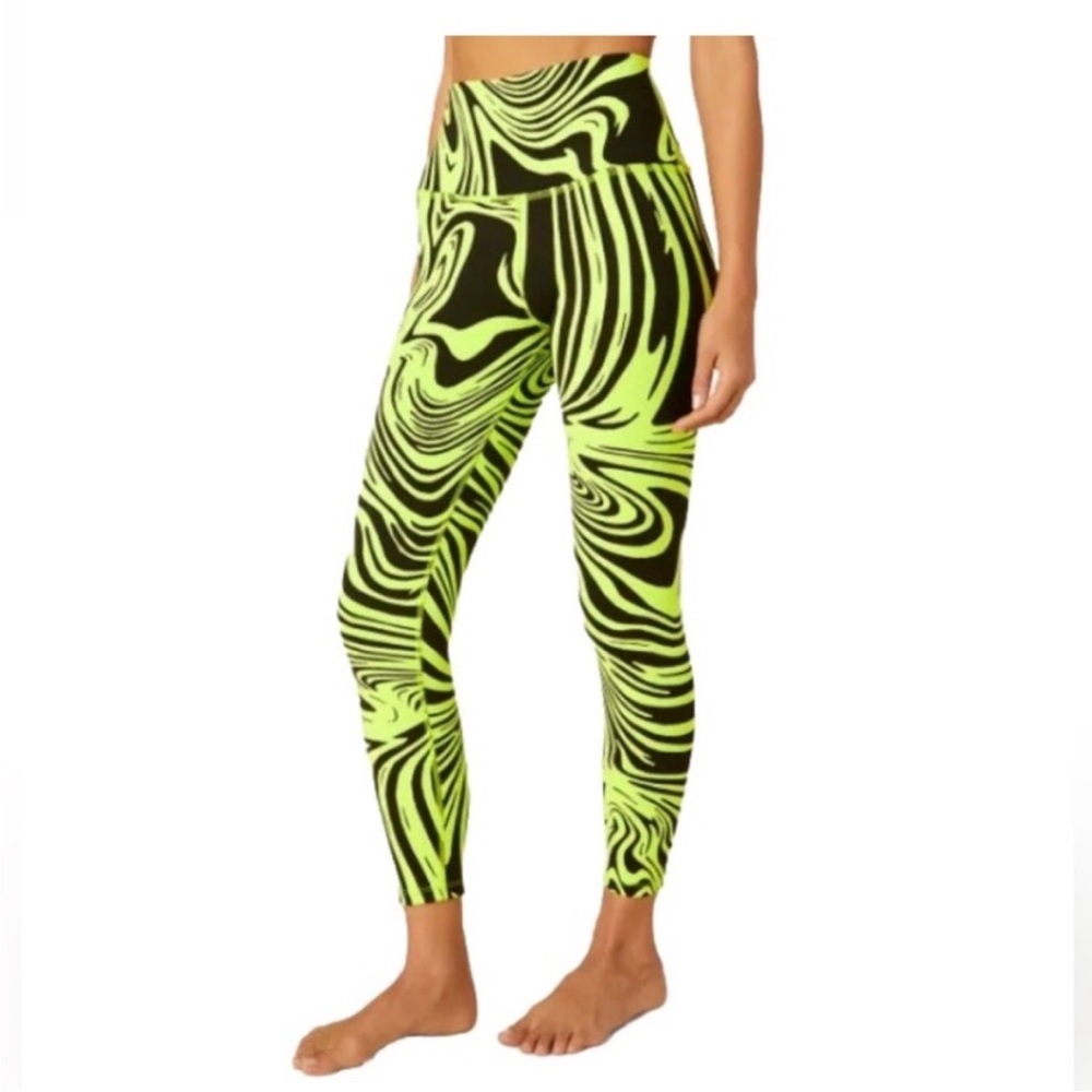 Beyond Yoga High Waist Midi Leggings Matcha Green Swirl